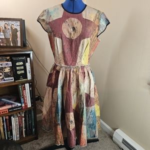 Making The Cut Carnival Painting Dress Winning Look Gary's Brown Tan Medium